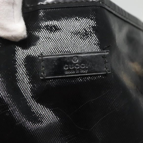 GUCCI Tote Bag Patent leather Black Gold 197953 Auth ep10681