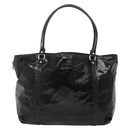 GUCCI Tote Bag Patent leather Black Gold 197953 Auth ep10681-2