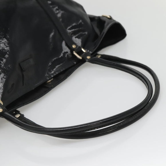 GUCCI Tote Bag Patent leather Black Gold 197953 Auth ep10681