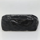 GUCCI Tote Bag Patent leather Black Gold 197953 Auth ep10681-9