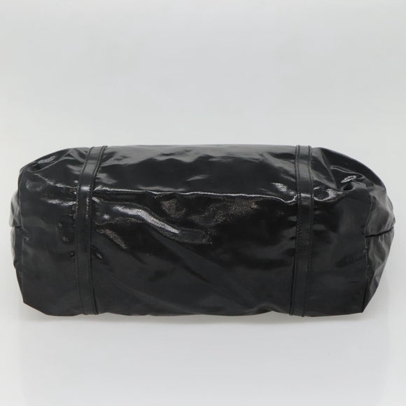 GUCCI Tote Bag Patent leather Black Gold 197953 Auth ep10681