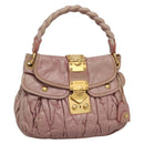 Miu Miu Matelasse Hand Bag Leather Purple Gold Auth ep10682-1
