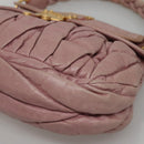 Miu Miu Matelasse Hand Bag Leather Purple Gold Auth ep10682-10