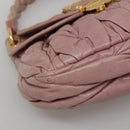 Miu Miu Matelasse Hand Bag Leather Purple Gold Auth ep10682-11