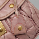 Miu Miu Matelasse Hand Bag Leather Purple Gold Auth ep10682-14