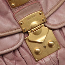 Miu Miu Matelasse Hand Bag Leather Purple Gold Auth ep10682-15