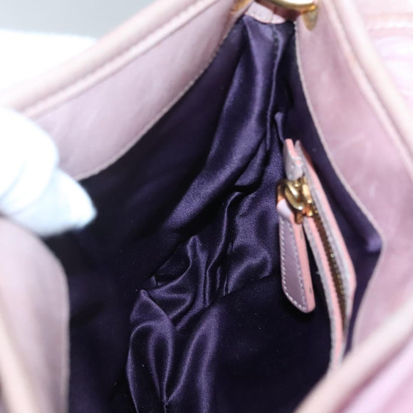 Miu Miu Matelasse Hand Bag Leather Purple Gold Auth ep10682
