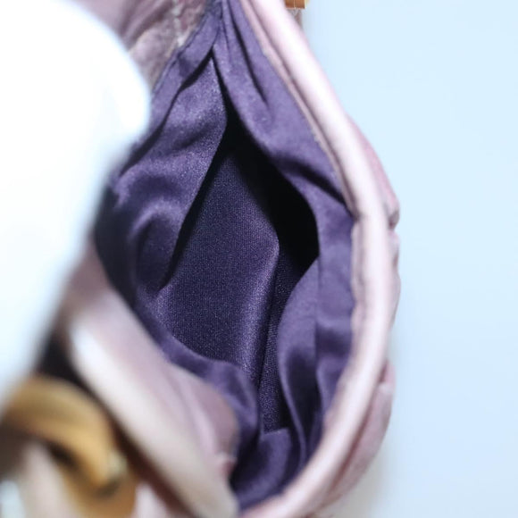 Miu Miu Matelasse Hand Bag Leather Purple Gold Auth ep10682