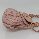 Miu Miu Matelasse Hand Bag Leather Purple Gold Auth ep10682-5