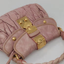 Miu Miu Matelasse Hand Bag Leather Purple Gold Auth ep10682-6