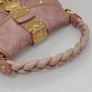 Miu Miu Matelasse Hand Bag Leather Purple Gold Auth ep10682-7