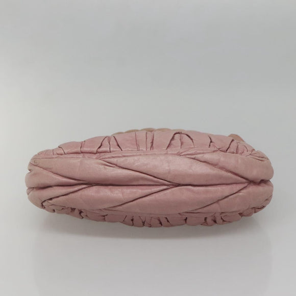 Miu Miu Matelasse Hand Bag Leather Purple Gold Auth ep10682