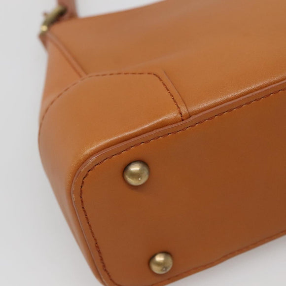 BURBERRY Shoulder Bag Leather Brown Gold Auth ep10687