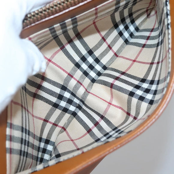 BURBERRY Shoulder Bag Leather Brown Gold Auth ep10687