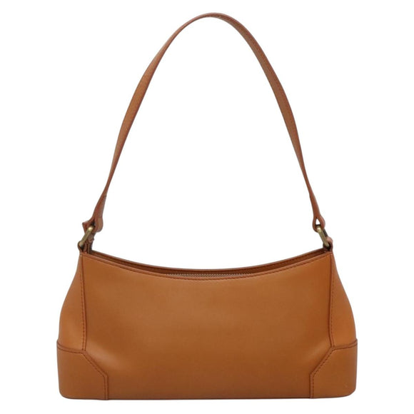 BURBERRY Shoulder Bag Leather Brown Gold Auth ep10687