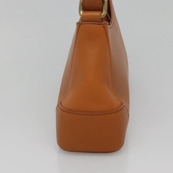 BURBERRY Shoulder Bag Leather Brown Gold Auth ep10687