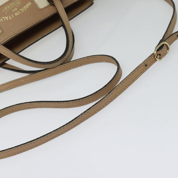 GUCCI Mini Swing Hand Bag Canvas 2way White Gold Auth ep10692