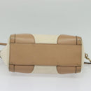GUCCI Mini Swing Hand Bag Canvas 2way White Gold Auth ep10692-5