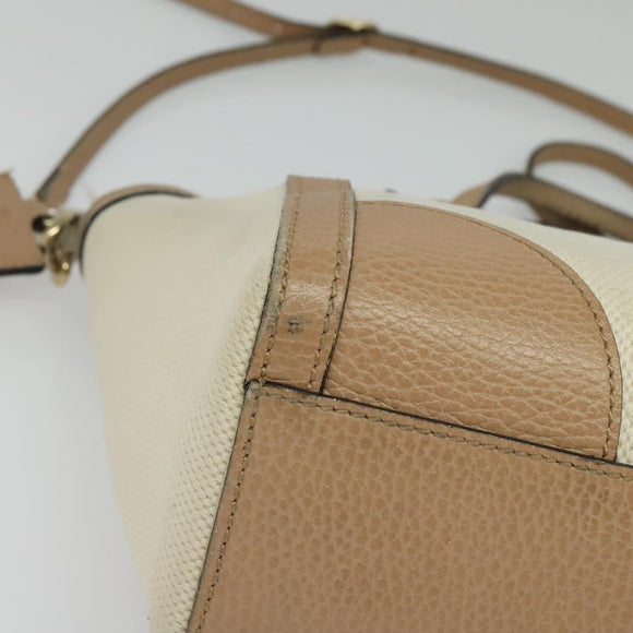 GUCCI Mini Swing Hand Bag Canvas 2way White Gold Auth ep10692