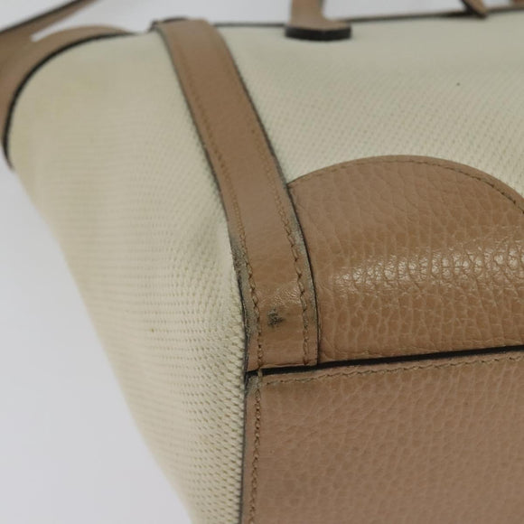 GUCCI Mini Swing Hand Bag Canvas 2way White Gold Auth ep10692