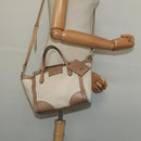 GUCCI Mini Swing Hand Bag Canvas 2way White Gold Auth ep10692-24