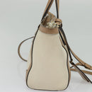 GUCCI Mini Swing Hand Bag Canvas 2way White Gold Auth ep10692-3