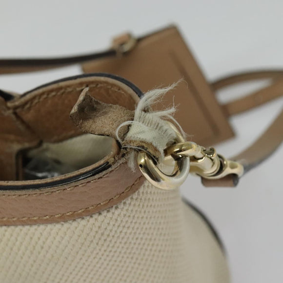 GUCCI Mini Swing Hand Bag Canvas 2way White Gold Auth ep10692