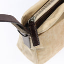 FENDI Zucca Canvas Mamma Baguette Shoulder Bag Beige Silver Auth ep10694-9