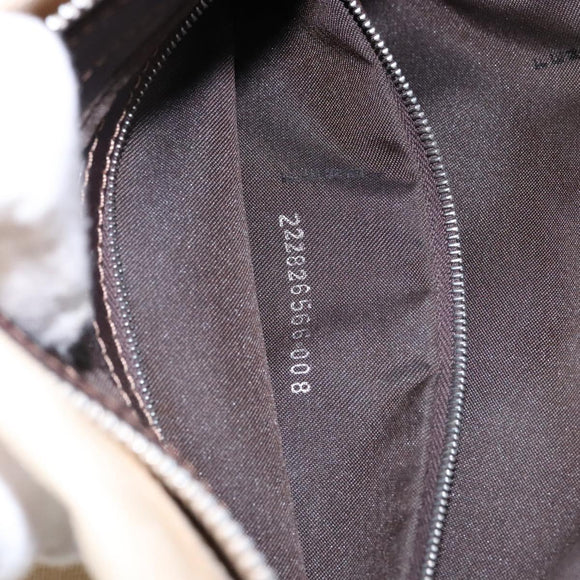 FENDI Zucca Canvas Mamma Baguette Shoulder Bag Beige Silver Auth ep10694