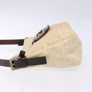FENDI Zucca Canvas Mamma Baguette Shoulder Bag Beige Silver Auth ep10694-4