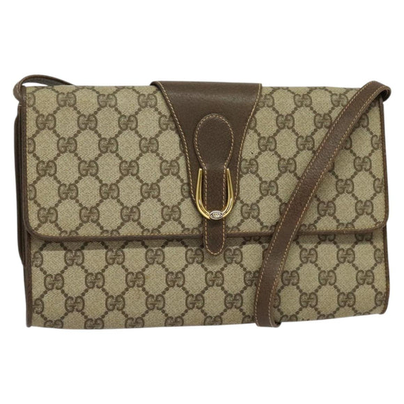 GUCCI GG Supreme Shoulder Bag PVC Beige Gold 904 02 050 Auth ep10698