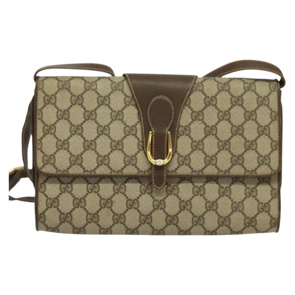 GUCCI GG Supreme Shoulder Bag PVC Beige Gold 904 02 050 Auth ep10698