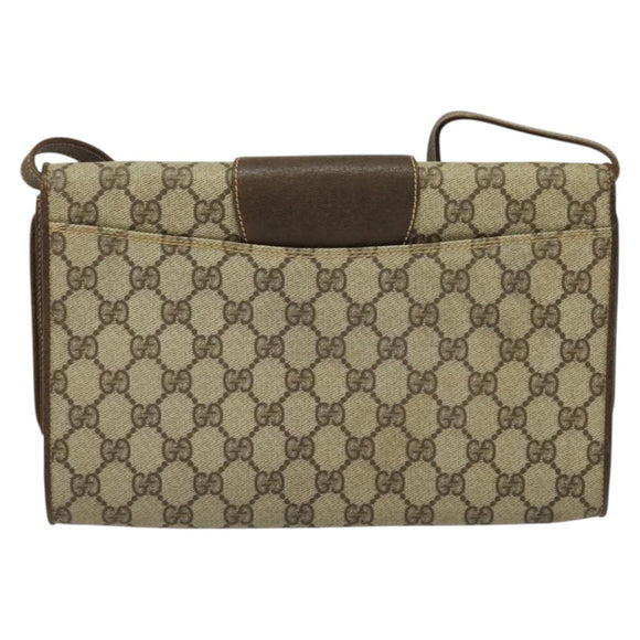 GUCCI GG Supreme Shoulder Bag PVC Beige Gold 904 02 050 Auth ep10698