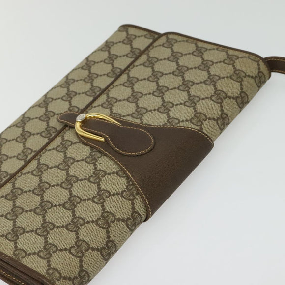 GUCCI GG Supreme Shoulder Bag PVC Beige Gold 904 02 050 Auth ep10698