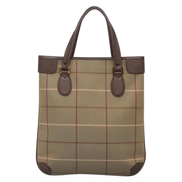 Burberrys Nova Check Tote Bag Canvas Beige Gold Auth ep10702 - 0
