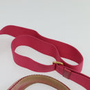 PRADA Canapa PM Hand Bag Canvas 2way Pink Gold Auth ep10705-14