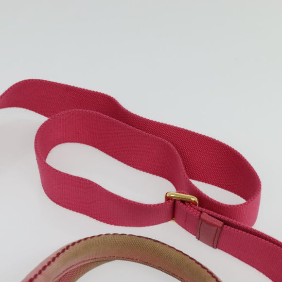 PRADA Canapa PM Hand Bag Canvas 2way Pink Gold Auth ep10705