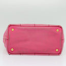 PRADA Canapa PM Hand Bag Canvas 2way Pink Gold Auth ep10705-5