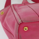 PRADA Canapa PM Hand Bag Canvas 2way Pink Gold Auth ep10705-17