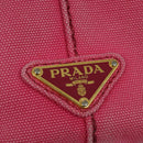 PRADA Canapa PM Hand Bag Canvas 2way Pink Gold Auth ep10705-18