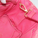PRADA Canapa PM Hand Bag Canvas 2way Pink Gold Auth ep10705-20