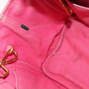 PRADA Canapa PM Hand Bag Canvas 2way Pink Gold Auth ep10705-21