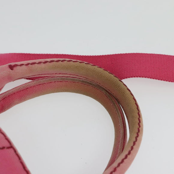 PRADA Canapa PM Hand Bag Canvas 2way Pink Gold Auth ep10705