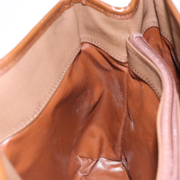 Burberrys Nova Check Hand Bag Canvas Beige Gold Auth ep10710