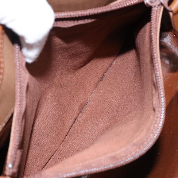 Burberrys Nova Check Hand Bag Canvas Beige Gold Auth ep10710