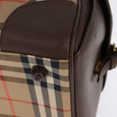 Burberrys Nova Check Boston Bag Canvas Beige Gold Auth ep10712-15