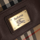 Burberrys Nova Check Boston Bag Canvas Beige Gold Auth ep10712-10