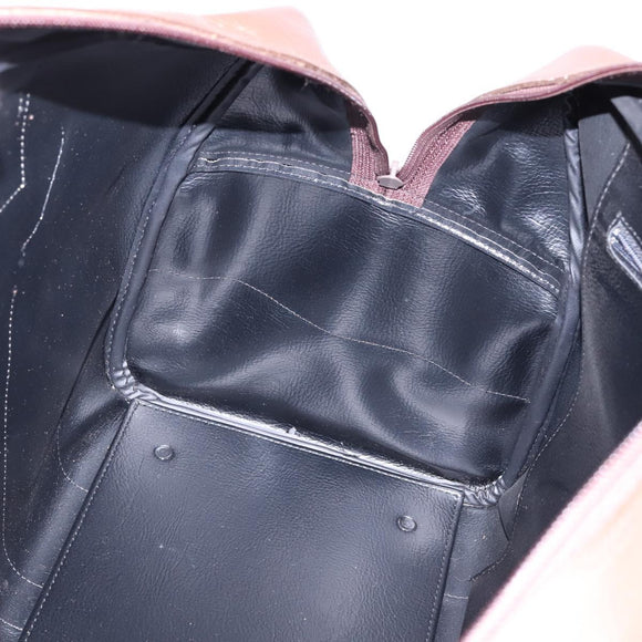 Burberrys Nova Check Boston Bag Canvas Beige Gold Auth ep10712