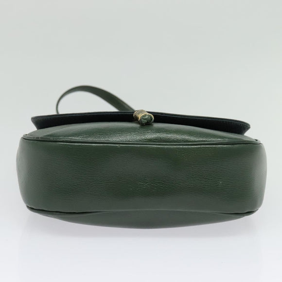 LOEWE Velazquez Hand Bag Leather 2way Green Gold Auth ep10716