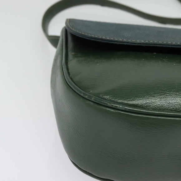 LOEWE Velazquez Hand Bag Leather 2way Green Gold Auth ep10716